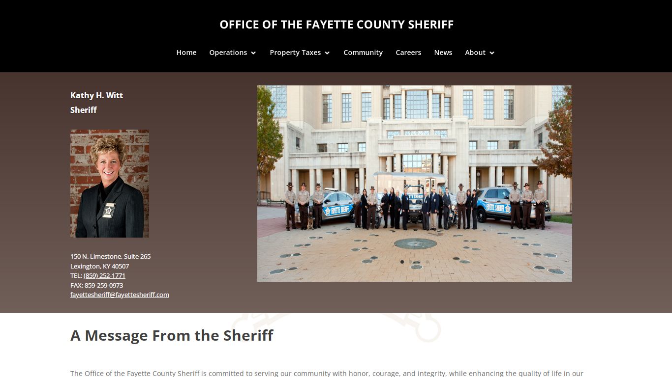 Fayette County Sheriff's Office, Lexington, KY | Kathy H. Witt, Fayette ...